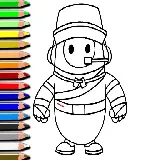 Fall Guys Halloween Coloring Bok